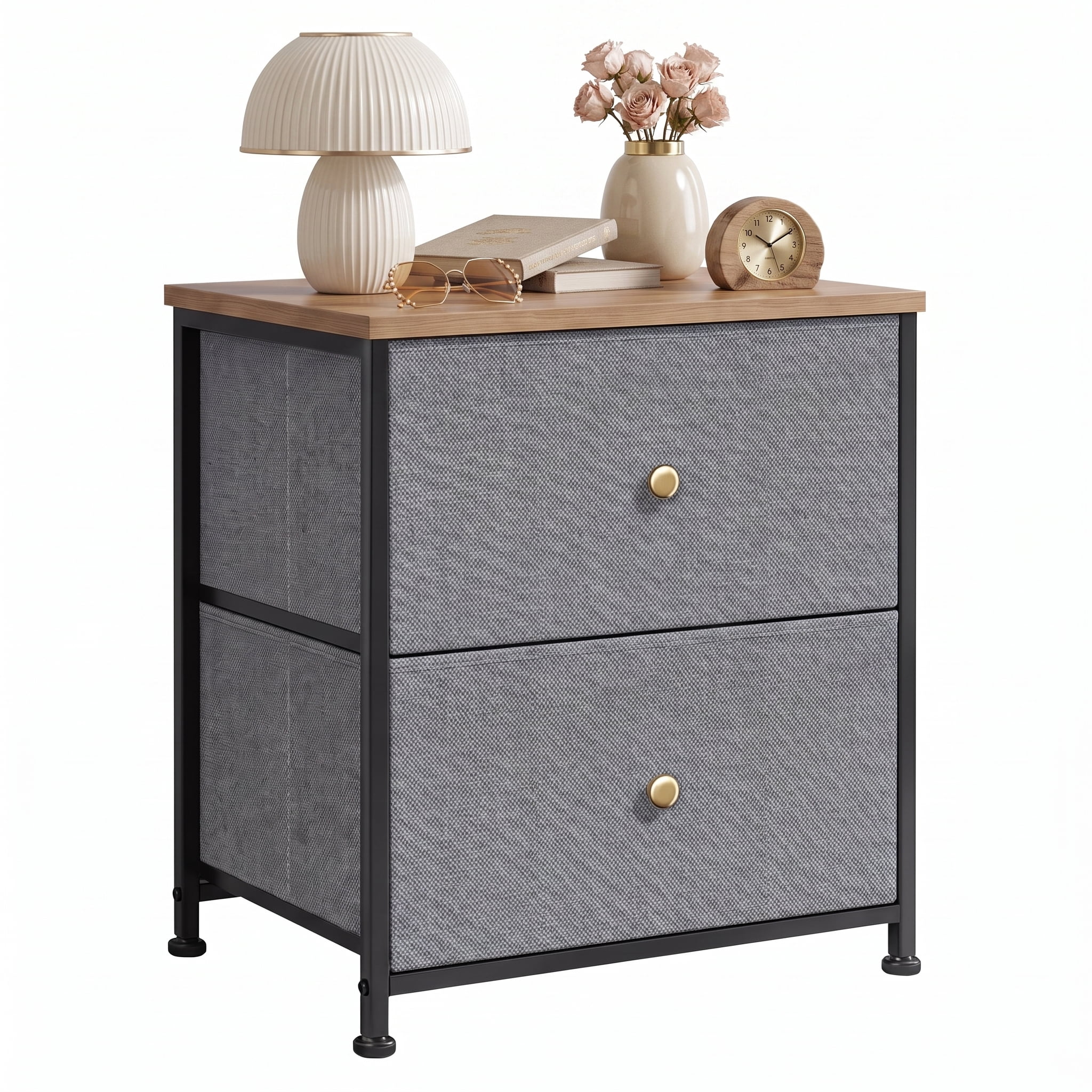 TrumanPick 2-Drawer Fabric Storage Dresser, Fabric Nightstand for Bedroom, Small Dresser for Closet Dorm 11.8"D x 18"W x 20"H, Blue