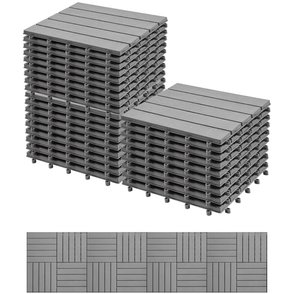 TrumanPick 27pcs Plastic Composite Interlocking Deck Tiles for Patio ...