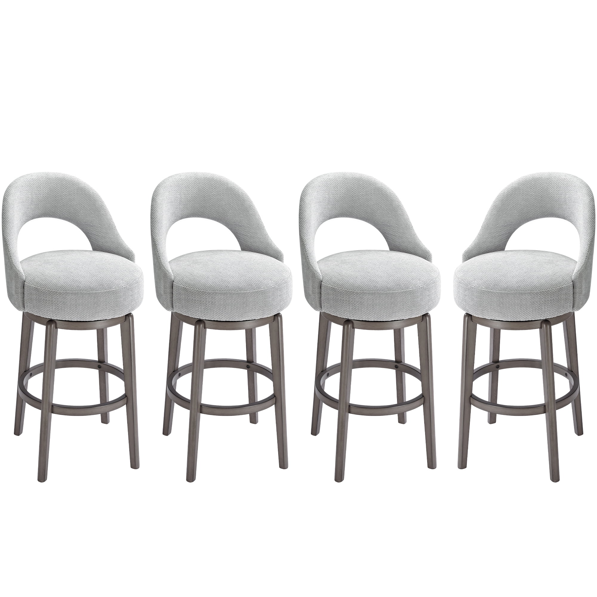 TrumanPick 30" Swivel Bar Stool??Set of 4 Upholstered Counter-Height Barstools U Shape Pub Chair Stools for Kitchen Island room