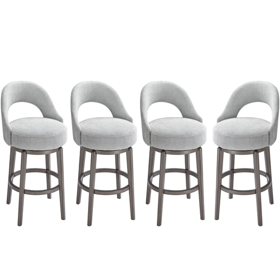 TrumanPick 30" Swivel Bar Stool??Set of 4 Upholstered Counter-Height Barstools U Shape Pub Chair Stools for Kitchen Island room