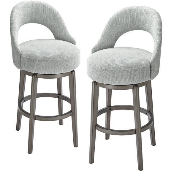 TrumanPick 30"  Bar Height Swivel Bar Stool Set of 2 Upholstered Counter-Height Barstools U Shape Back Pub Chair Stools for Kitchen Island room
