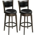 thumbnail image 1 of TrumanPick 32 Inch Counter Height Bar Stool Set of 2 Swivel Barstools with Back Chair Seat for Kitchen Dinning room, Cappuccino Finish, 1 of 6