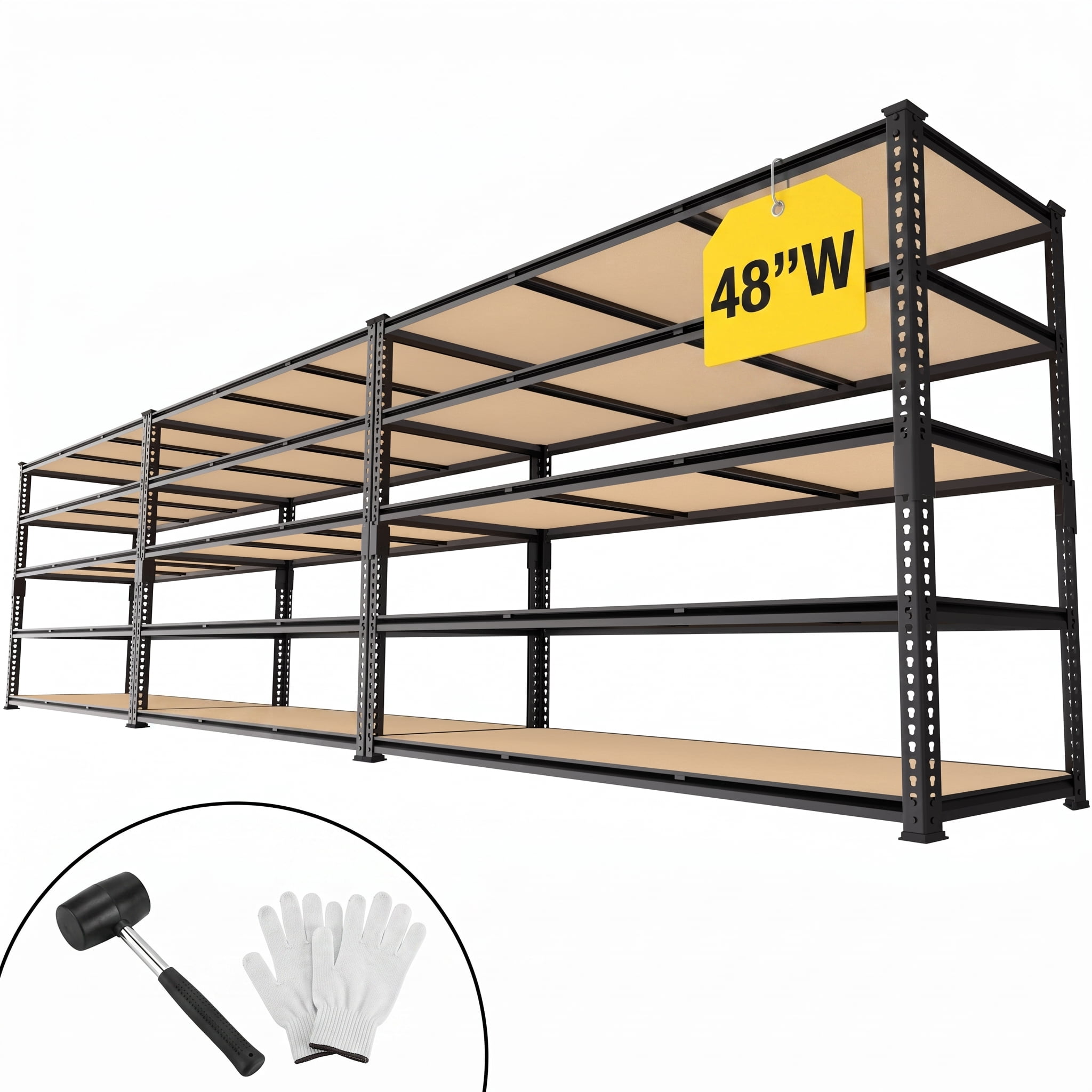 TrumanPick 48" W Garage Shelving 3250LBS Heavy Duty Storage Shelves 5 Tier Adjustable Metal Shelving Rack, Industrial Shelf, 72" H x 24" D, 3 Pack