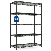 TrumanPick 35.5"W x 14"D x 72"H Wire Shelving Rack, Heavy Duty Adjustable Wire Shelf with Hooks & Feet, Storage Shelves for Home/Office/Garage