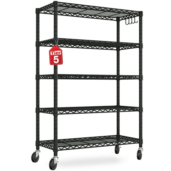 TrumanPick 5-Tier Wire Shelf 36"W x 16"D x 76"H Garage Shelving, Adjustable Storage Shelves Rack Standing Units for Kitchen & Laundry Organizers Pantry, Black