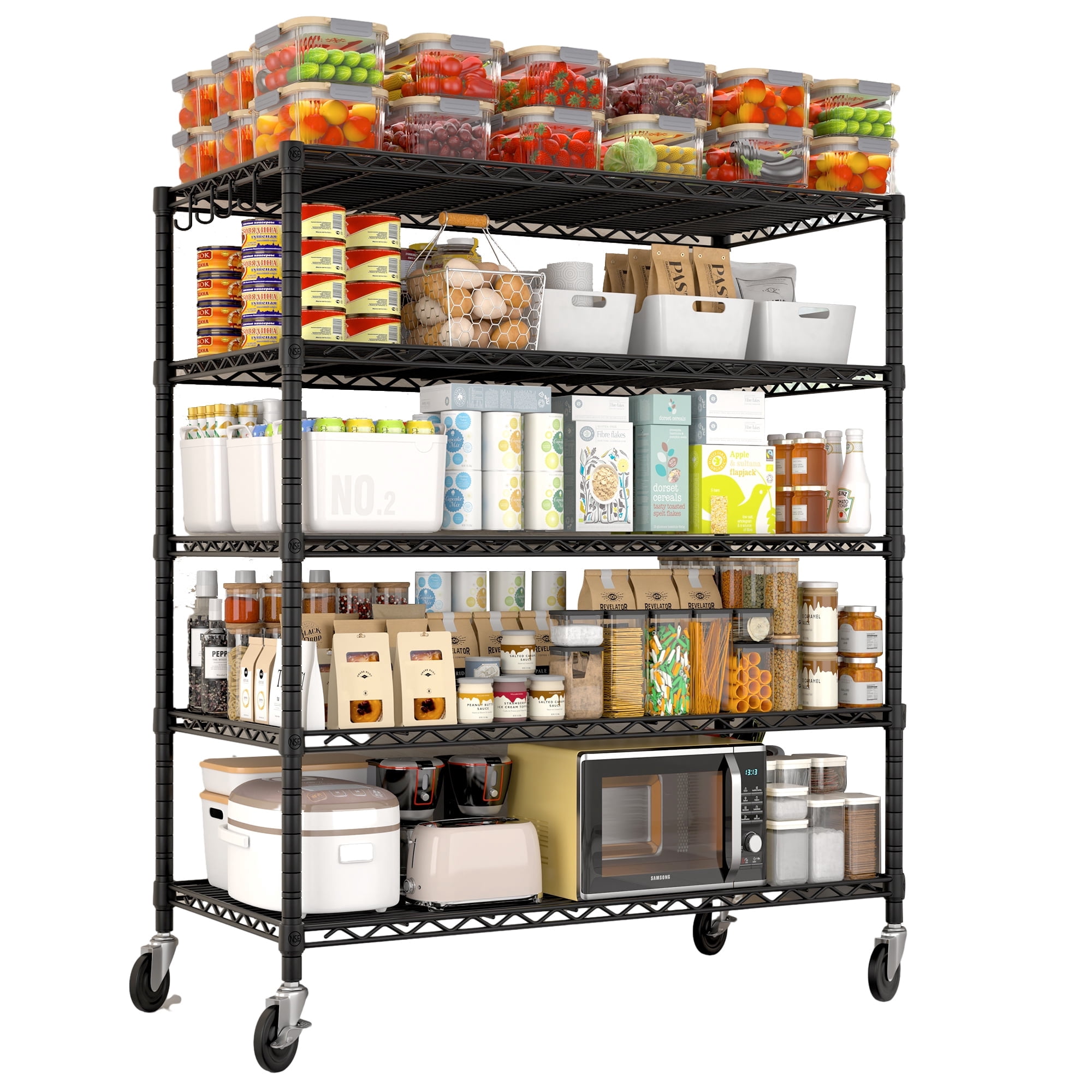 Wire Rake Adjustabel TrumanPick 5 Tier Wire Shelving 48
