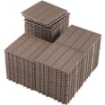 thumbnail image 1 of TrumanPick 72 PCS Deck Tiles Patio Pavers Interlocking Flooring Tiles 12"W x 12"L Waterproof Outdoor Flooring for Patio Garden Balcony Backyard All Weather Use, Brown, 1 of 12
