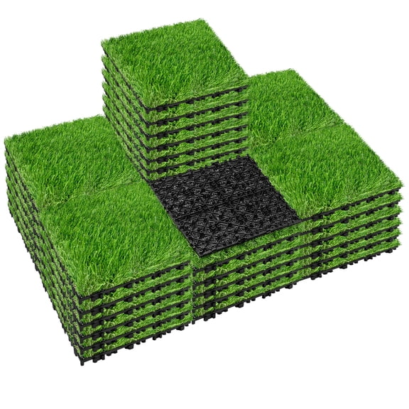 TrumanPick Artificial Grass Tiles Outdoor Interlocking Turf 54 Pack, 12"x12" Fake Grass Rug Pets Dog Pee Pad for Balcony Patio Garden