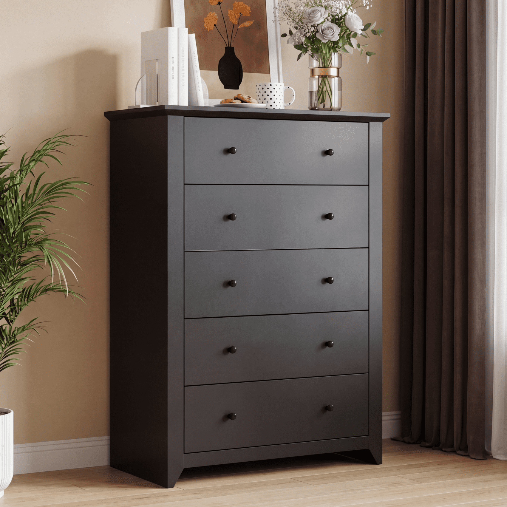 narrow black dresser 50% OFF