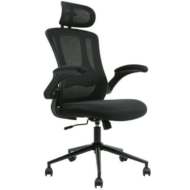 TrumanPick Ergonomic Office Chair - High Back Home Desk Chair,Adjustable Computer Desk Chair with Lumbar Support, Flip-Up Arms, Headrest & 90-120° Tilt Lock 300lb, Black