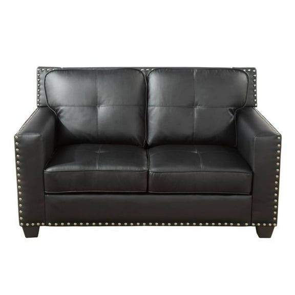 TrumanPick Leather Sofa Couch Set, Modern Sofa and Loveseat Sets, Modular Sectional Couch Furniture Sets for Living Room, Black