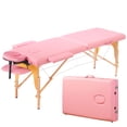 thumbnail image 1 of TrumanPick Massage Table Portable Esthetician Bed Adjustable Lash Bed 2 Fold with Non-Woven Bag 24 inch, Pink, 1 of 7