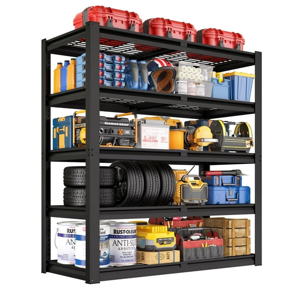 TrumanPick 2500LBS Metal Storage Shelves 48"W x 18"D x 72"H Garage Shelving Units Adjustable Storage Rack Heavy Duty Industrial Shelving
