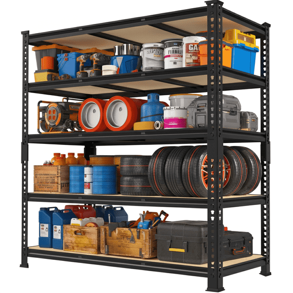 TrumanPick Storage Shelves 5 Tier Garage Shelving Units Metal Heavy Duty Adjustable Shelf Rack 48"W x 24"D x 72"H for Warehouse Pantry Closet