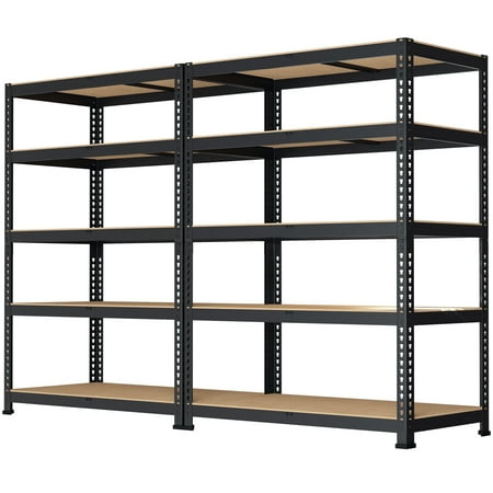 TrumanPick Storage Shelves 5 Tire Garage Metal Storage Shelving Unit Heavy Duty Utility Shelf Rack 36" W x 16" D x 71" H-1500lbs, Black