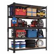TrumanPick Storage Shelves 5 Tier Garage Metal Storage Shelving Unit Heavy Duty Utility Shelf Rack 36 W x 15.98 D x 72 H 2000lbs, Black