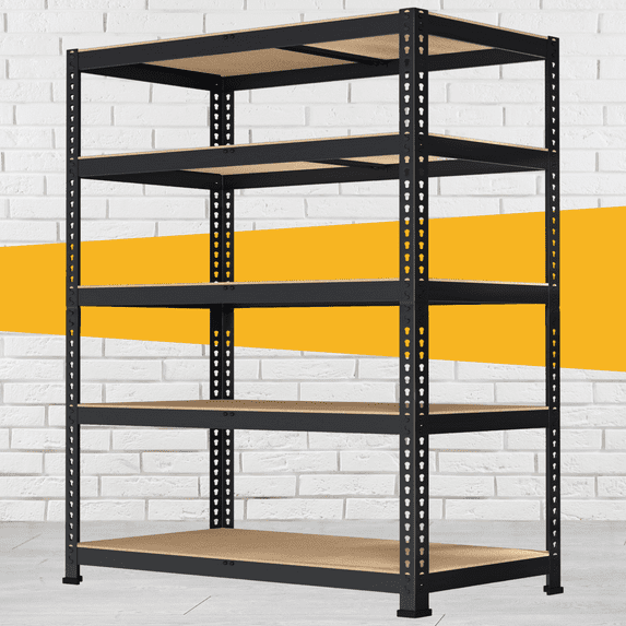 TrumanPick Storage Shelves 5 Tier Garage Metal Storage Shelving Unit Heavy Duty Utility Shelf Rack 36" W x 16" D x 71" H-1500lbs, Black