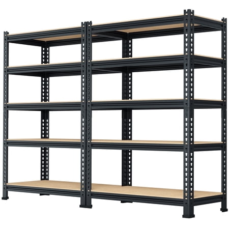 TrumanPick Storage Shelves Garage Metal Storage Shelving Unit Heavy Duty Utility Shelf Rack 28" W x 12" D x 59" H, Black