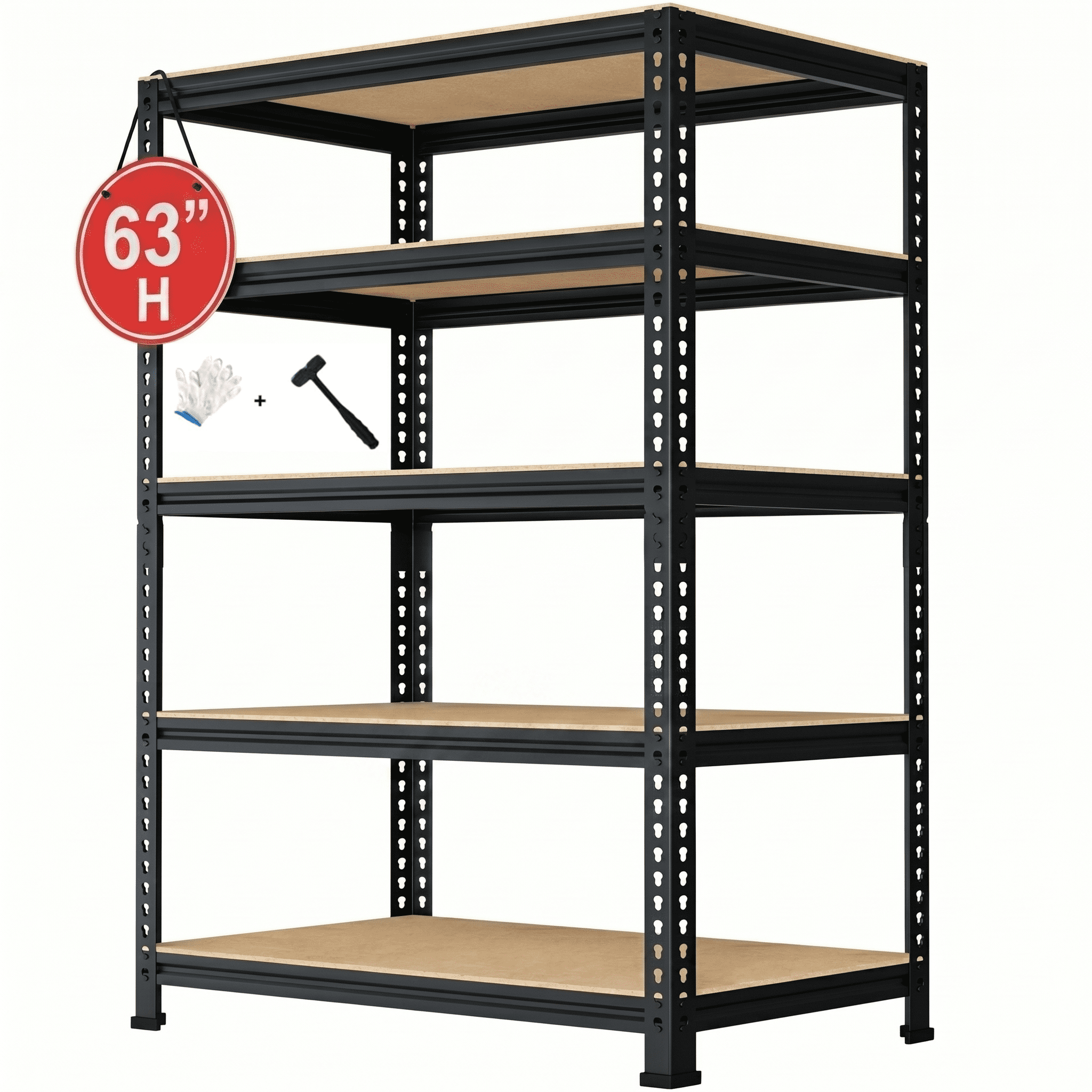 TrumanPick 5-Tier Adjustable Storage Shelf Units for Garage Metal Shelf Rack for Basement Pantry Warehouse, 32"W x 16"D x 63"H, 1400 lbs
