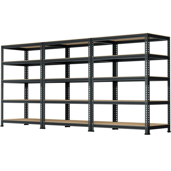 TrumanPick Storage Shelves Heavy Duty Garage Shelving Unit 1400LBS Metal Utility Adjustable Shelf Rack for Basement Pantry Warehouse 32"W x 16"D x 63"H,Black