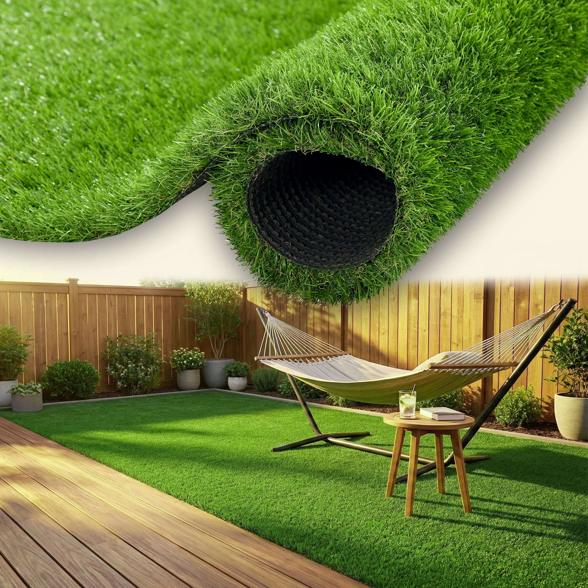 TrumanPick Waterproof Artificial Grass Turf 7 x 20 Ft Indoor Outdoor Garden Lawn Mat Fake Grass Rug for Pets, 1.38"H