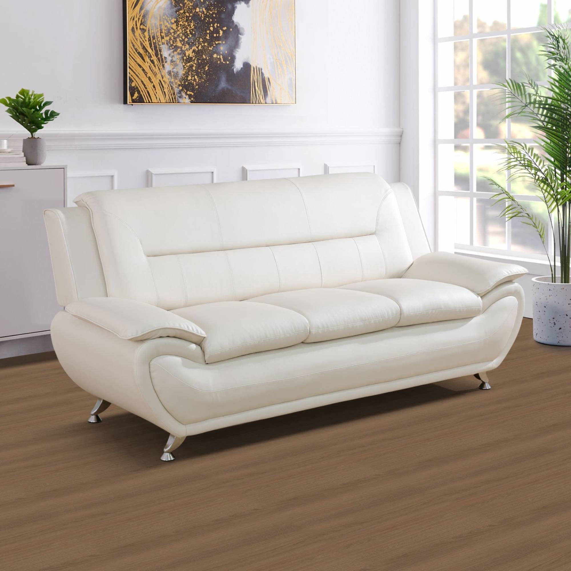 Trumanpick Leather Sofa Chair, 3 Seater Comfy Sofa Couch for Living Room, Bedroom, Black