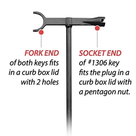 Trumbull 367-4274 7' Fork & Socket End Curb Box Key