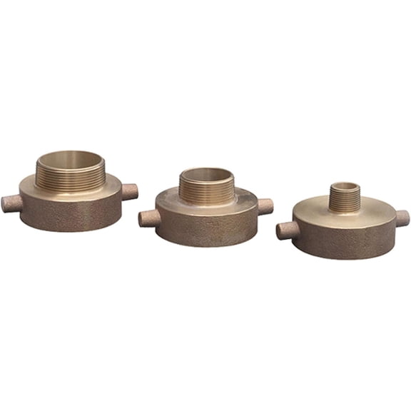 Trumbull 377-9009 "Low Lead" Brass Hydrant Adapter2-1/2" NH/NST Female x 2" NPT Male Brass Swivel Adapter Fire Hose Hydrant Adapter with Pin Lug Brass Fire Equipment