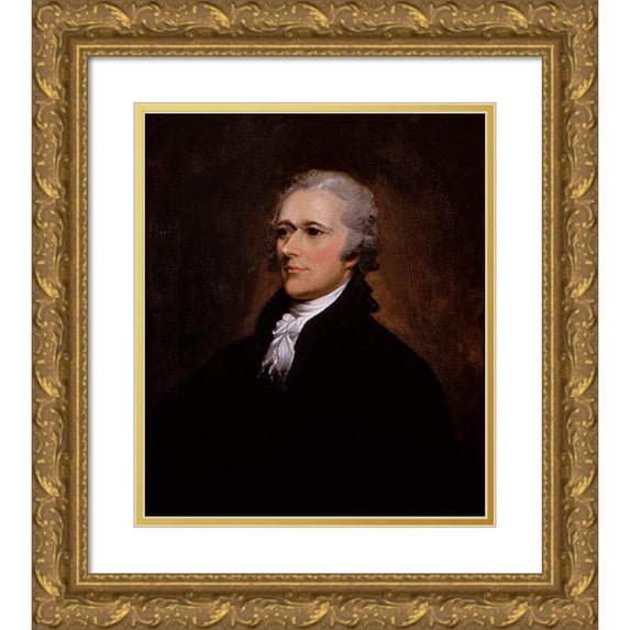 Trumbull, John 15x17 Gold Ornate Wood Framed with Double Matting Museum Art Print Titled - Alexander Hamilton, 1806