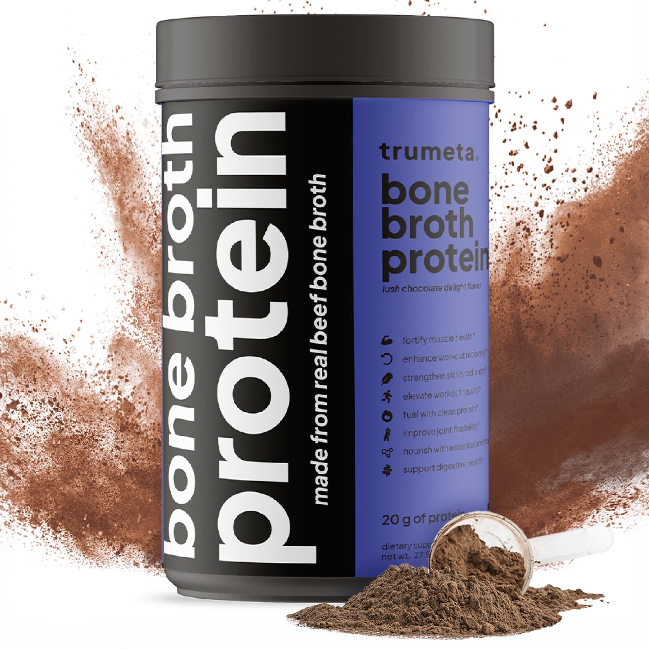 Trumeta Beef Bone Broth Protein Powder - Purified Collagen Powder With 9 Amino Acids for Muscle and Skin Health