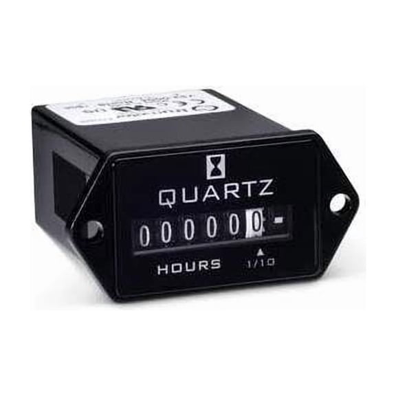 Hour Meter, DC Quartz, 2-Hole, Rectangular 732-0004