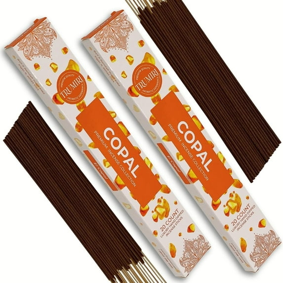 Trumiri Incense Sticks - Total 40 Copal Insence-Sticks - Dual Pack of 20 Insenses - Insents - Incents - Inscense - Incence - Incienso - All Natural Incense Sticks