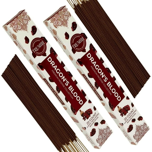 Trumiri Incense Sticks - Total 40 Dragons Blood Insence-Sticks - Dual Pack of 20 Insenses - Insents - Incents - Inscense - Incence - Incienso - All Natural Incense Sticks
