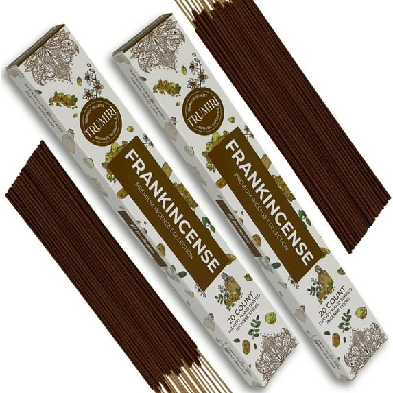 Trumiri Incense Sticks - Total 40 Frankincense Scented Insence-Sticks - Dual Pack of 20 Insenses - Insents - Incents - Inscense - Incence - Incienso - All Natural Incense Sticks