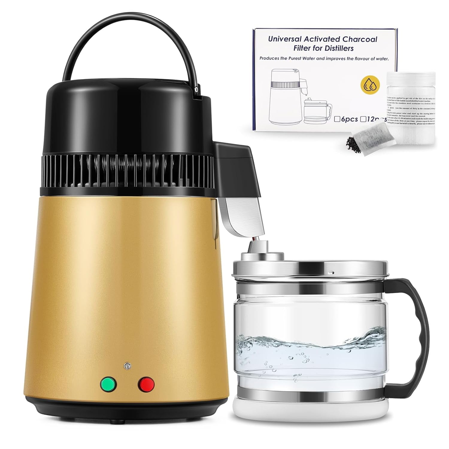 Megahome Stainless Steel Water Distiller - Glass Collection