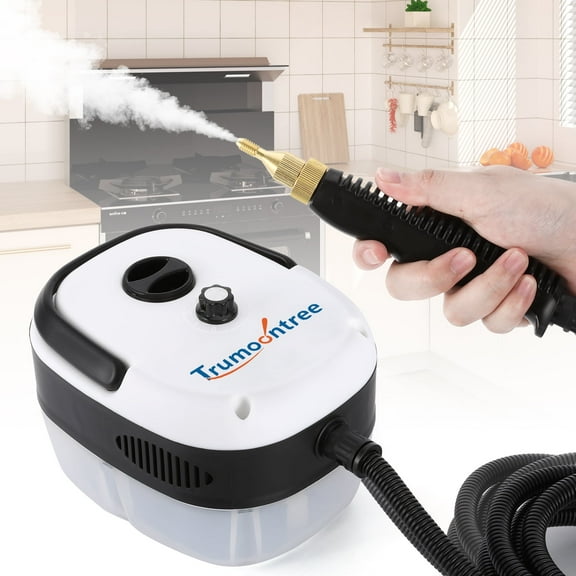 Trumoontree Portable Handheld Steam Cleaner 2500W High Temperature Pressurized Steam Cleaning Machine Home Use Grout Tile Kitchen Grease Car Detailing Engine (110V, White)