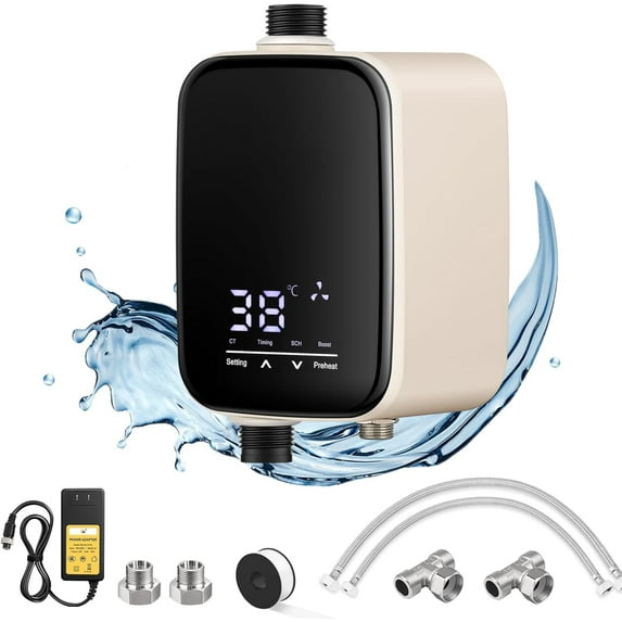 Trumoontree Smart Instant Hot Water Recirculating Pump Kit with Built-in Thermostat Digital Timer Under Sink Water Circulator Pump Recirculating System for Tank Water Heaters
