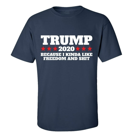 Trump 2020 Because I Kinda Like Freedom Unisex Short Sleeve T-shirt-Navy-Small