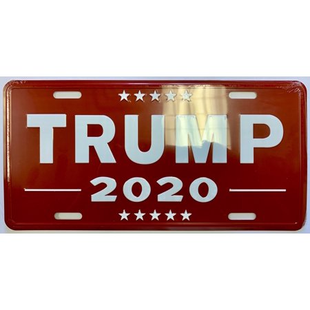 Trump 2020 Red Aluminum Embossed License Plate
