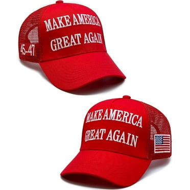 Trump 2024 45-47 MAGA Hat Donald Trump Make America Great Again Slogan with USA Flag Adjustable Baseball Cap Mesh Snap Back