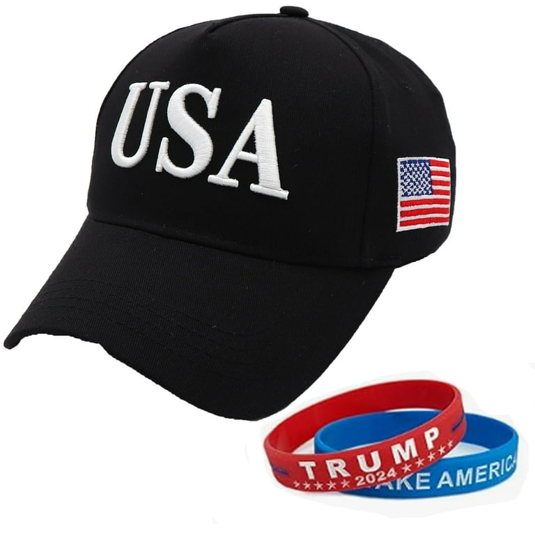 Trump 2024 45 47 MAGA Hat Make America Great Again Donald Trump Slogan with USA Flag Baseball Cap Walmart