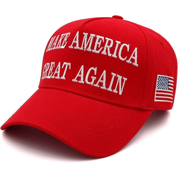 Trump 2024 45-47 MAGA Trucker Hat Make America Great Again Slogan with USA Flag Adjustable Baseball Cap Red