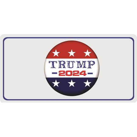 Trump 2024 Button Photo License Plate