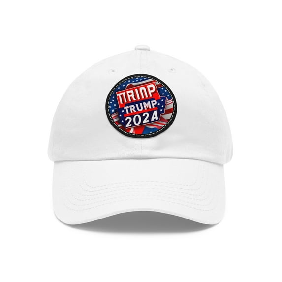 Trump 2024 - Dad Hat with Leather Patch (Round)