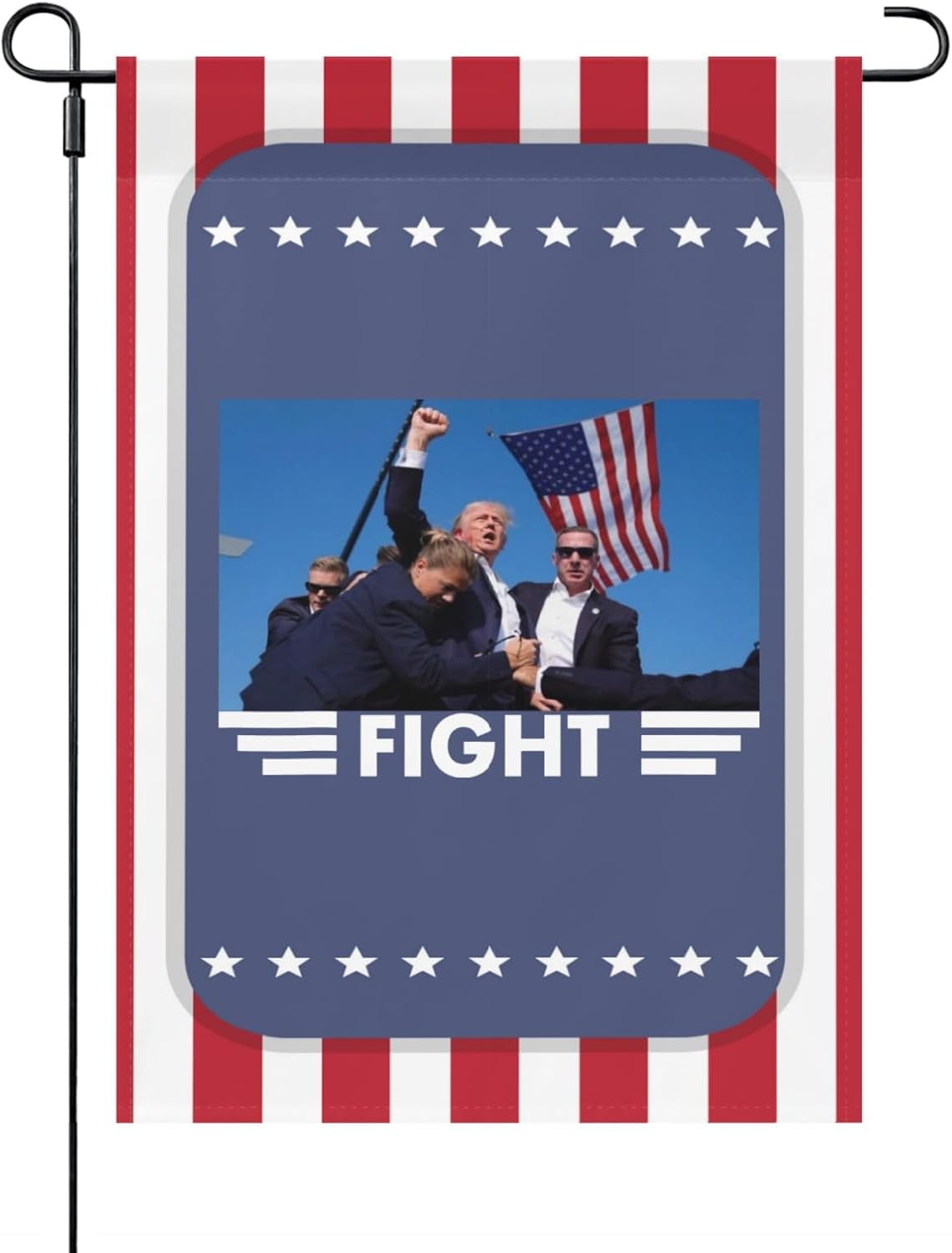 Trump 2024 Fights Yard Flag One Size, Art Funny Garden Flags One Size