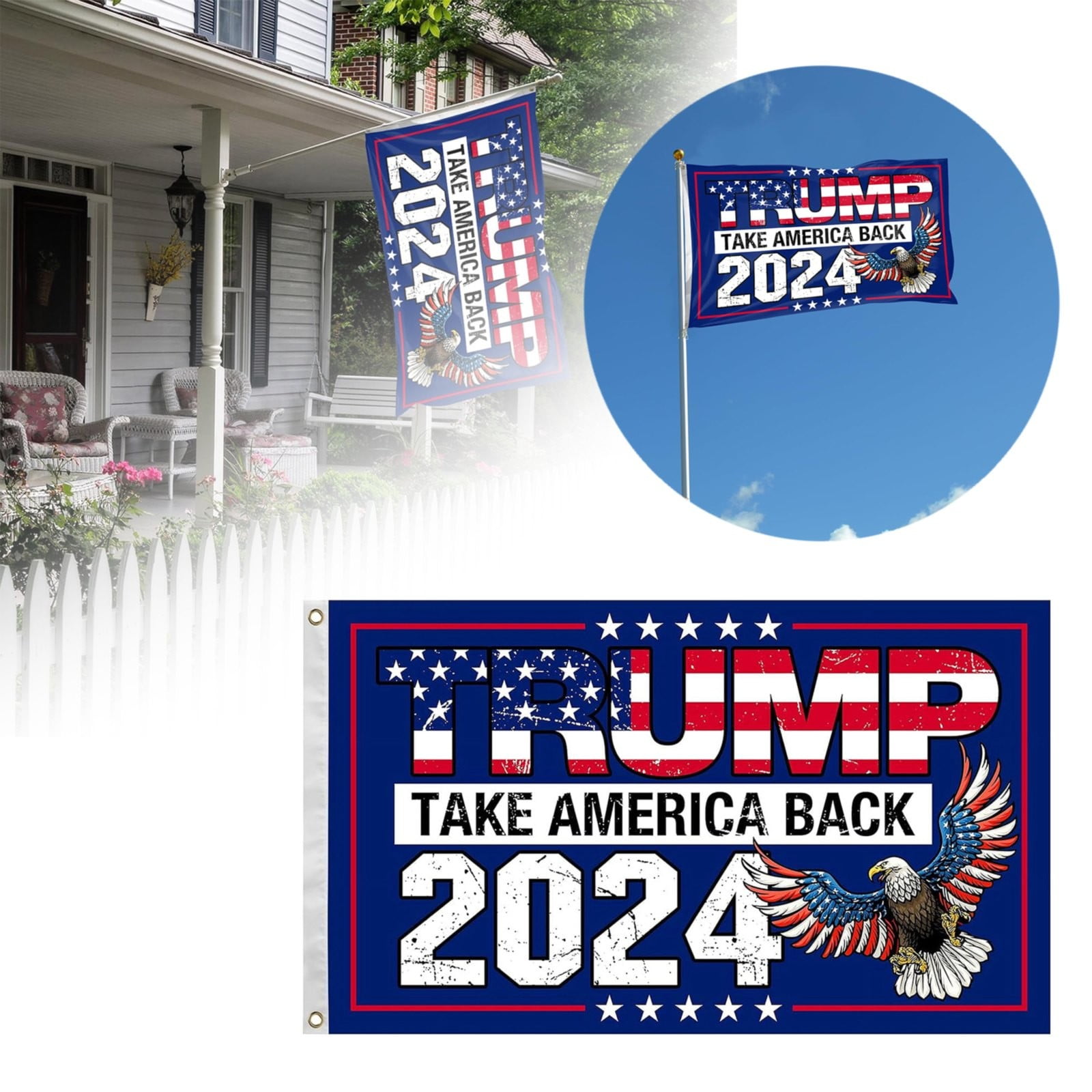 Trump 2024 Flag 3X5 Donald Trump 2024 Take America President Back Flags Outdoor Heavy Duty