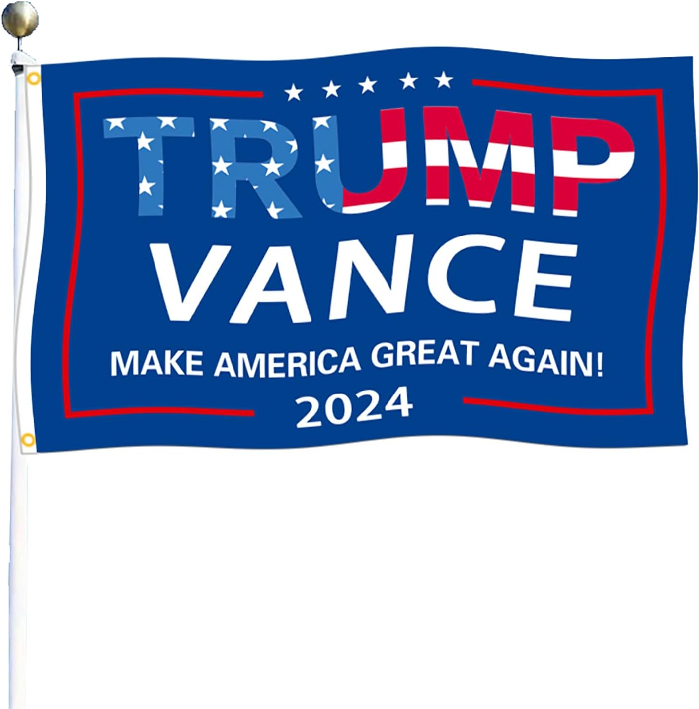Trump 2024 Flag, 3x5 FT Trump Flag Singlesided, Trump Vance 2024 Flag