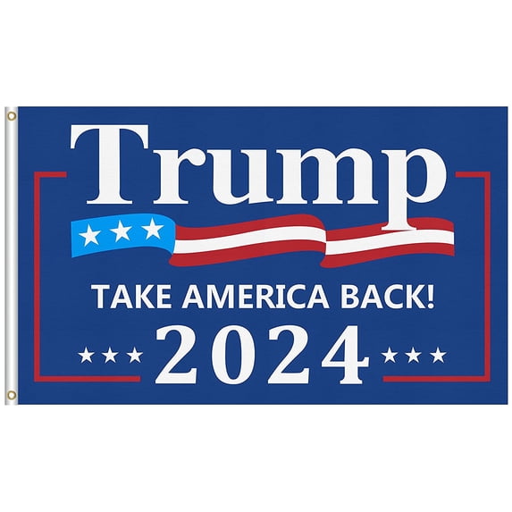 Trump Flag 2024 TAKE AMERICA BACK 3x5 FT. Donald Trump Flag for President 2024, Re-Elect Trump 2024 Flag with Two Brass Grommets, Vivid Printing Banner for Outdoor & Indoor