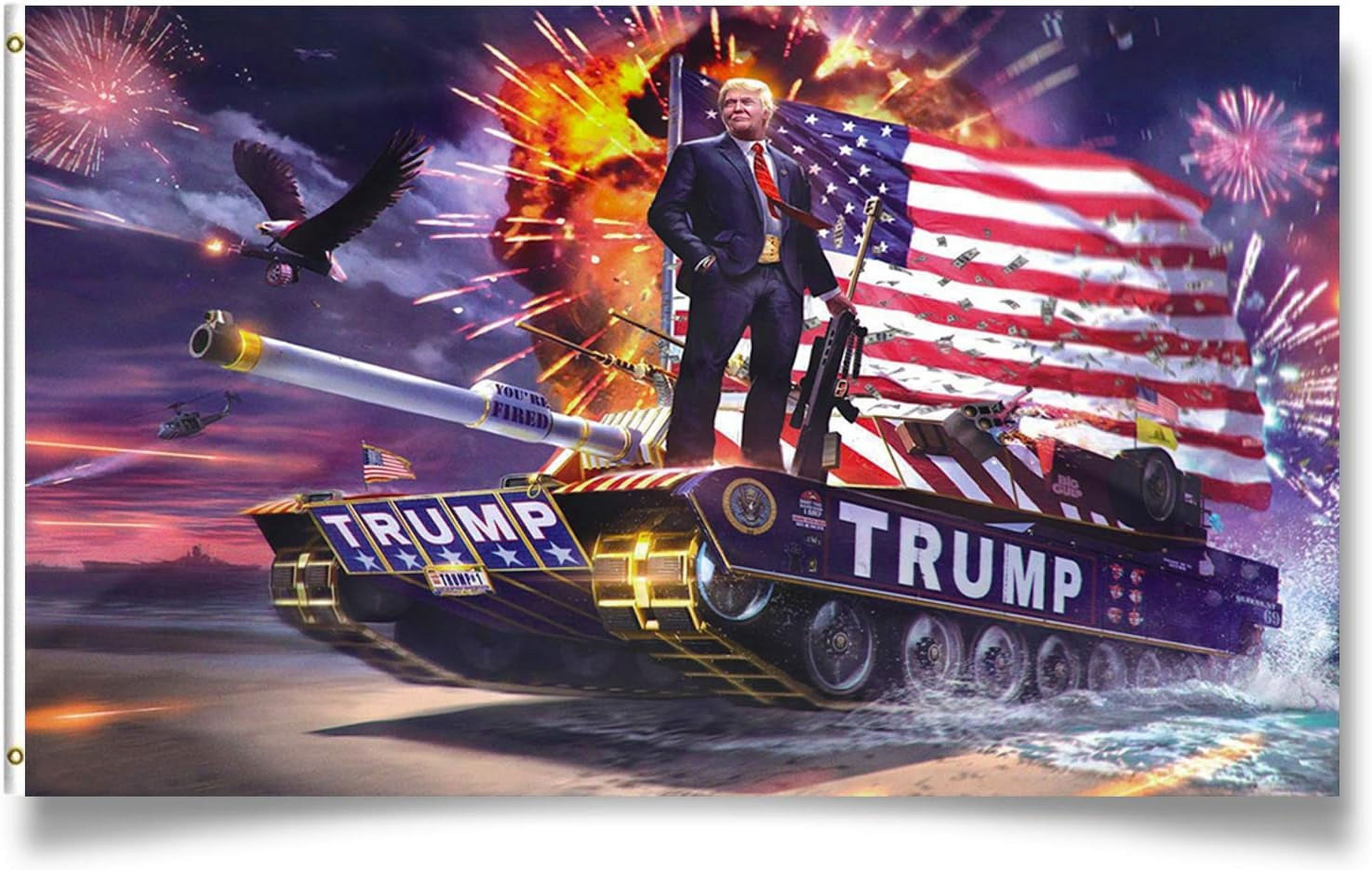 HUSKAR Donald Trump Flagge 2024 – Doppelseitig, 90x152 Cm, Mit Messingösen Für Innen & Außen