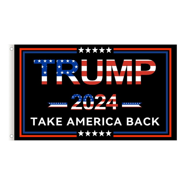 Trump 2024 Flag 3x5 Outdoor Double Sided 3 Ply Donald Trump Take America Back Black Flags